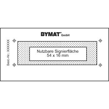 Bymat Langzeitschablone 1/2 DIN A8, Nutzfläche 54 x 16 mm, Kunststoffrahmen