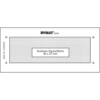 Bymat Langzeitschablone 1/2 DIN A7, Nutzfläche 85 x 27 mm, Kunststoffrahmen