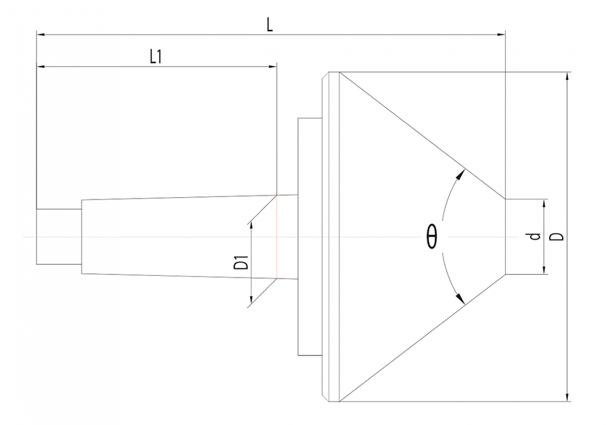 22-1055 Bernardo Körnerspitzen / Zentrierkegel Mitlaufender Zentrierkegel MK 3 / 100 mm