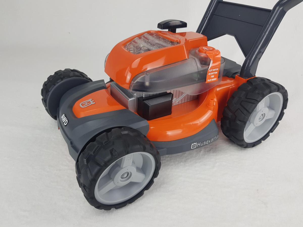 582406301 Husqvarna Kinder Spielzeug Rasenmäher mit Motorgeräuschen und Lichteffekten ab 3 Jahre