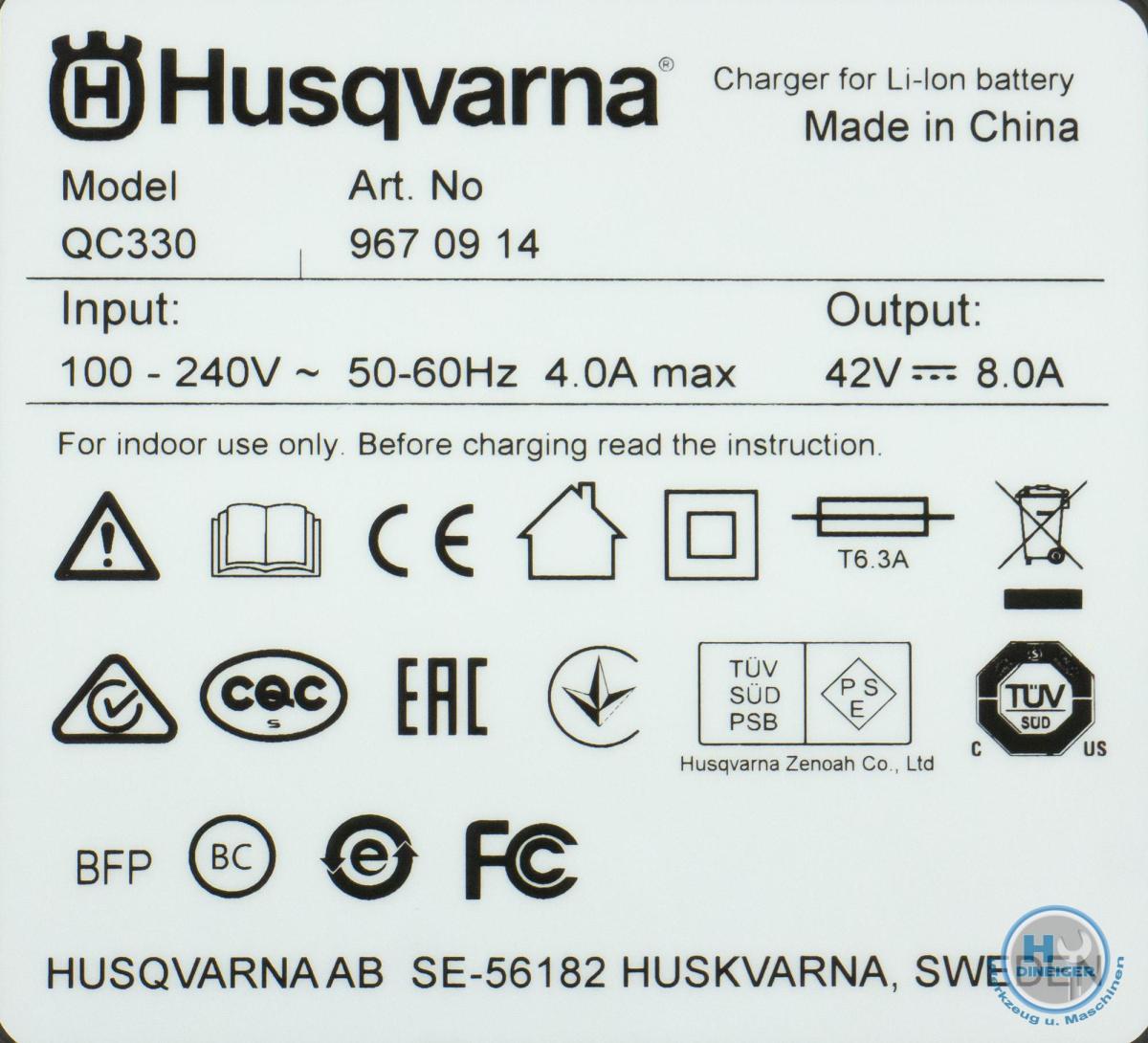 967091401 Husqvarna Akkuladegerät QC330